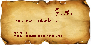 Ferenczi Abbás névjegykártya